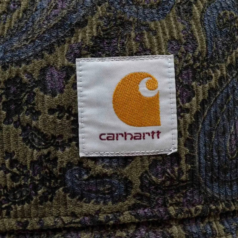 CARHARTT WIP Cord Bucket纯棉灯芯绒提花平顶渔夫帽遮阳帽-图2