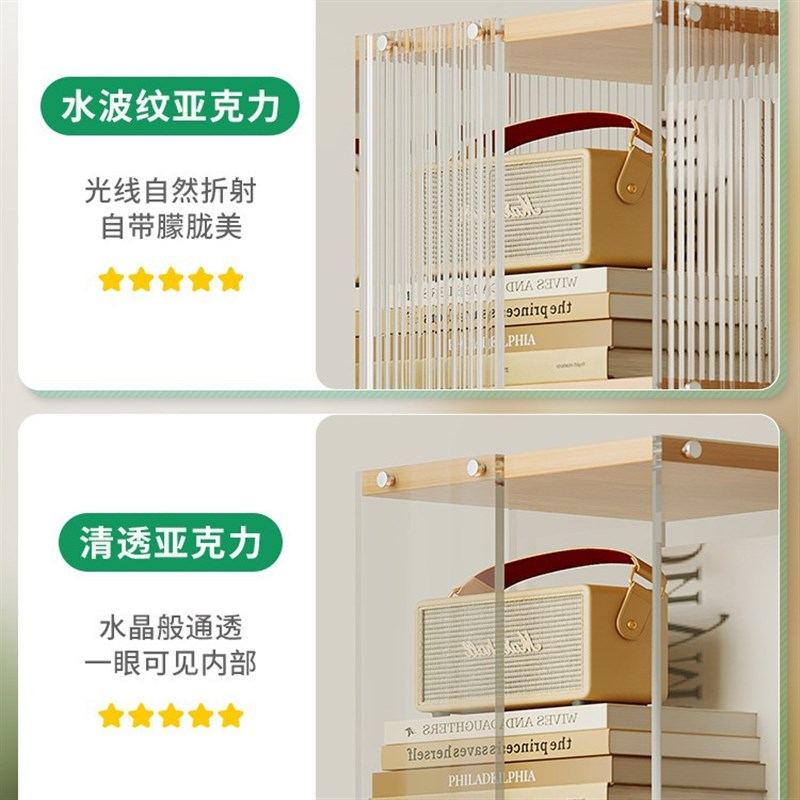360度旋转书架透明儿童绘本收纳架落地置物架家用简易学生小书柜 - 图1