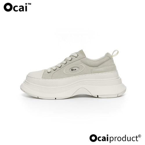 Ocai Paris Boots 奶昔白厚底增高帆布鞋 高级感复古情侣休闲鞋 - 图0