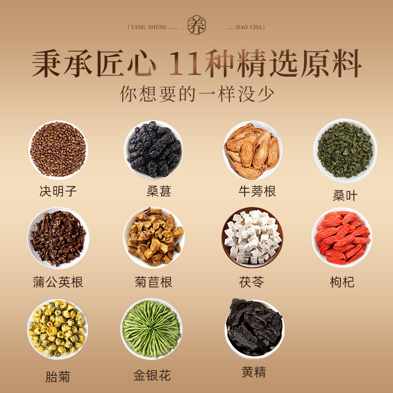 菊花枸杞决明子茶金银花牛蒡根清去火护益肝茶熬夜养生茶正品礼盒