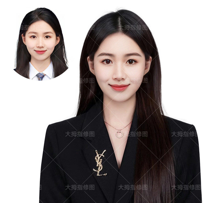 证件照p图修图ps人像换头换脸职业形象照p图换装改尺寸换底色精修_虎窝淘