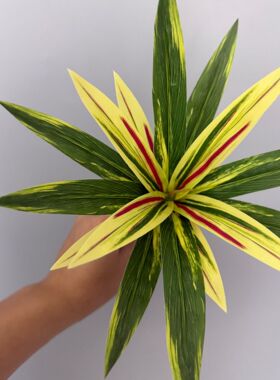 仿真金边百合竹盆栽 小苗水培植物室内办公室桌面人造绿植美人桩