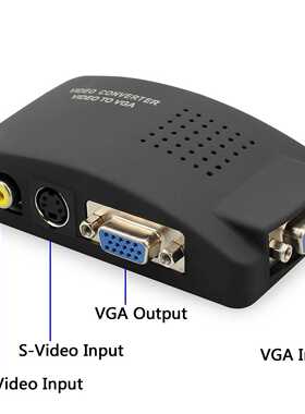 RCA Composite AV S-Video to VGA Converter Box CCTV DVR PC La