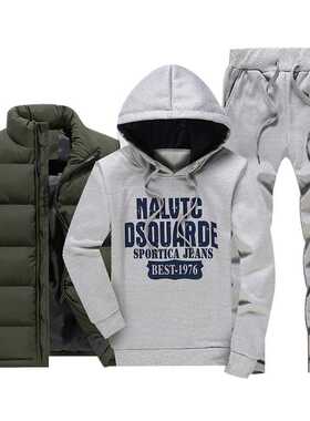 Men	s Tracksuits Casual Set  Pieces Warm Vest Sweatpa