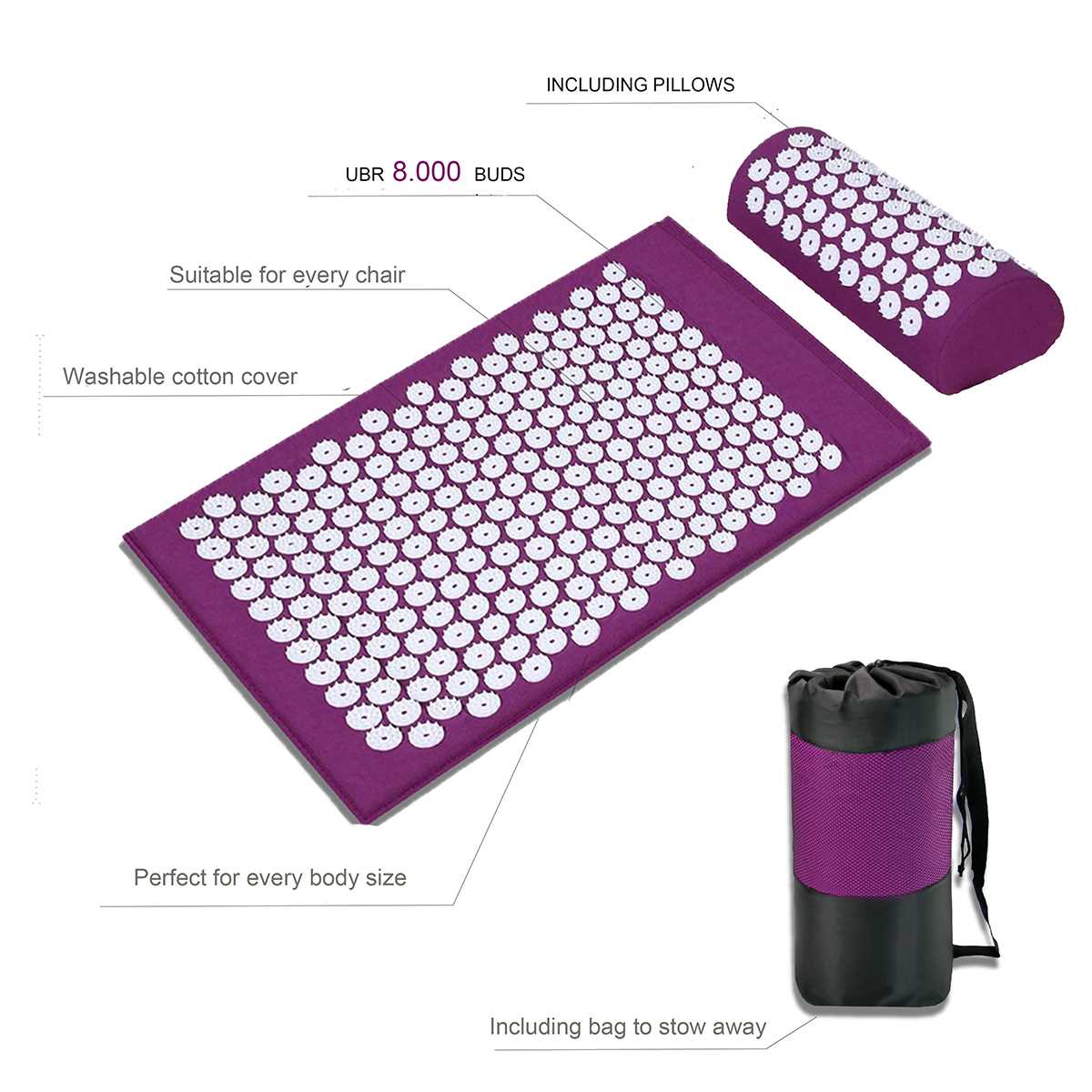 Acupressure Mat Massage Relieve Sress Back Body Pain Spike C - 图2