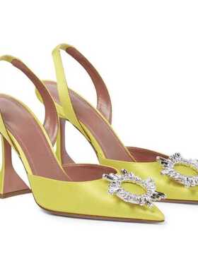 2022 New crystal buckle rhinestone high-heeled sandals with