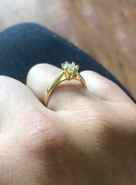 Classic Wedding Rings For Women Simple Six Claws Cubic Zirc