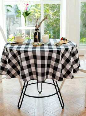 55 Inch Buffalo Plaid Round Tablecloth Checkered Round Table