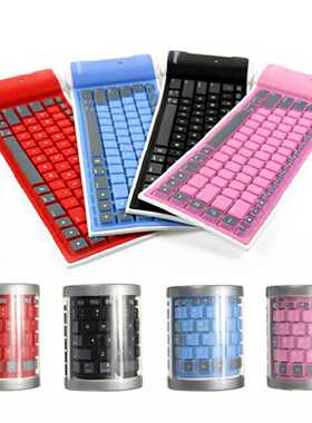 New Wireless Bluetooth Keyboard Foldable Roll Up Silent 87ke