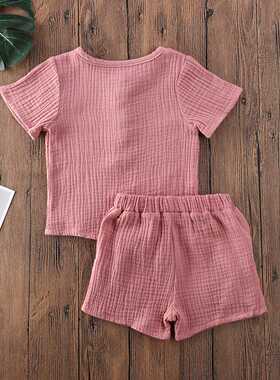 2Pcs Children's Set Baby Summer Outfits Toddler Baby Kids Bo