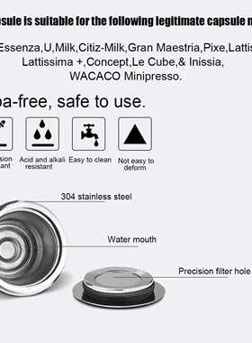 Reusable Coffee Filters 适用于 Nespresso Refillable Coffee C