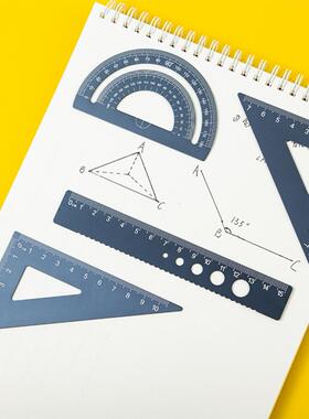 4Pcs/Set Metal Ruler Stationery Set Aluminum Alloy Multifunc