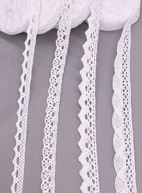 5/10Yards White Cotton Embroidered Lace Trim Ribbons Fabric
