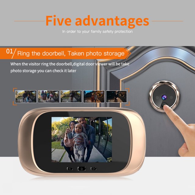 2.8 inch LCD Color Screen Digital Doorbell Smart Electronic - 图1