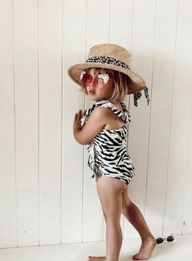Toddler Baby Girls Zebra Pattern One-piece Swimsuit Swimwear