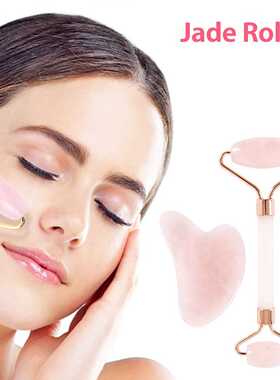 Roller Slimming Face Massager Rose Quartz Lifting Tool Natu