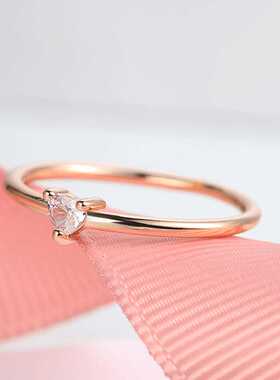 Rings For Women Little Heart Shaped Gold Color Wedding Engag
