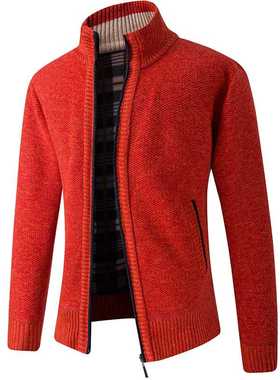 Men's Cardigan Sweater 2022 Fall Winter Thicken Warm Zip Swe