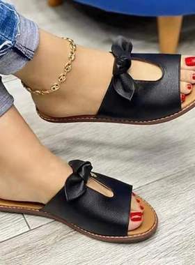 2021 New Summer New Women Leisure Fashion Bow Flat Sandals S