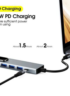 5 in 1 Type-c HUB USB-C to HDMI-Compatible USB.0 Gigabit LA