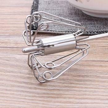 1Pc Metal Egg Beater Metal Hand Pressure Rotary Semi -