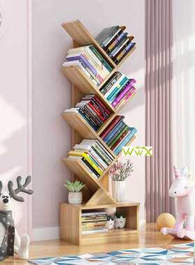 Bookshelf shelving floor simple creative students tree -