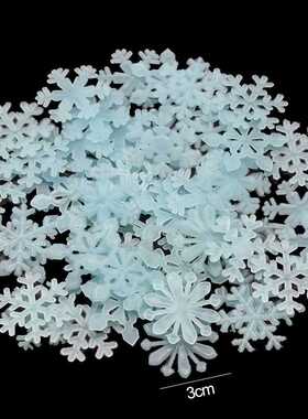 50Pcs Luminous Snowflake Wall Stickers Glow In The Dark Deca