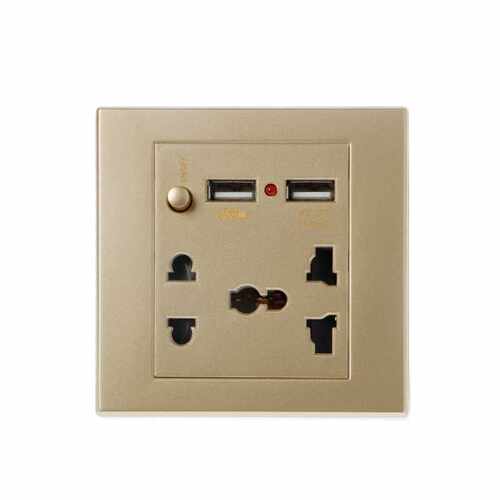 Dual USB LED Electric Wall Charger Station Socket Adapter Po - 图0