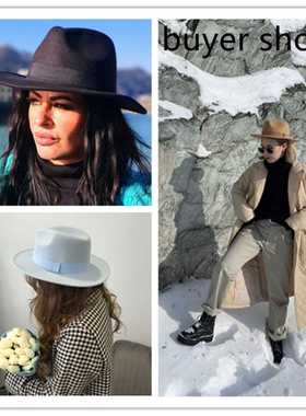 Fedora Hat Women Winter Hats for Women Ribbon Band Men's Hat