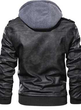 Men's Motorcycle Leather Jacket 2021 Autumn Winter Fashion W