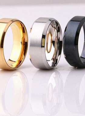 wholesale 50pcs/lot black gold silver color men's 8mm stainl