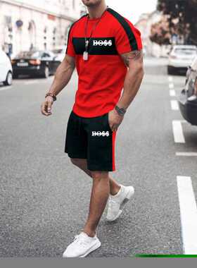 Summer Cool Quick-drying Men's Short-sleeved tshirts shorts