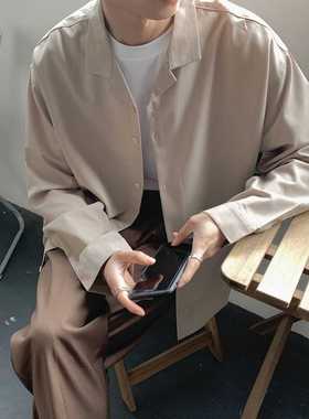 2021 Men's Suit Collar Lining Loose Coats Long Sleeve Slim F