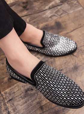 QUAOAR Men's Rhinestones Dress Shoes 2022 Luxury Italian Sty