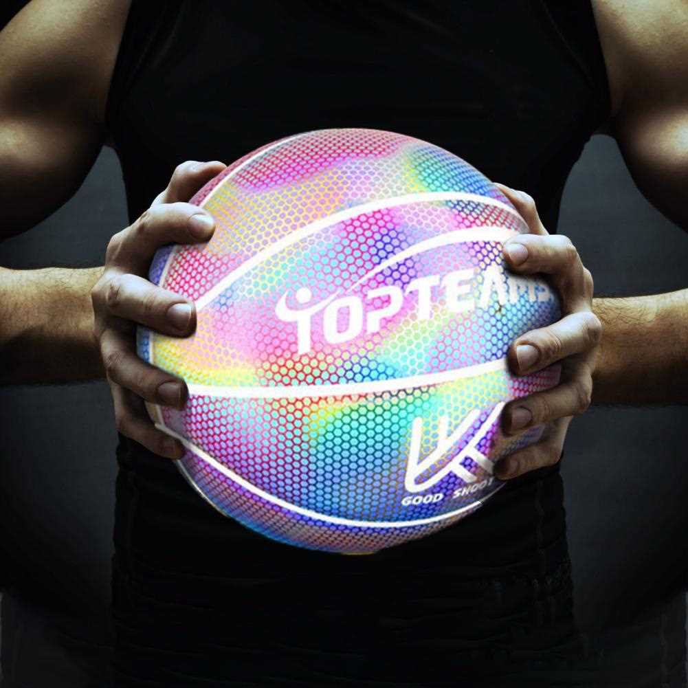 Size 7 Reflective Basketball Ball Holographic Glowing Light-图3