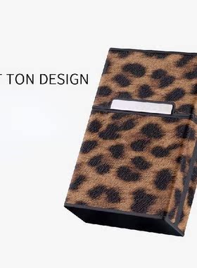 Leopard Fashion Leather Cigarette Box for Men Woman 20 PCS