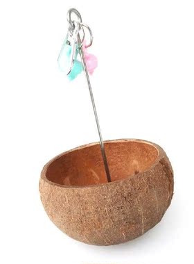 Parrot Bowls Pet Birds Hanging Cage Bowl Dish Cup Coconut