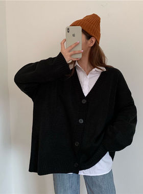 Woman Sweaters Cardigan Coat Women's Loose Button Knitted Ca
