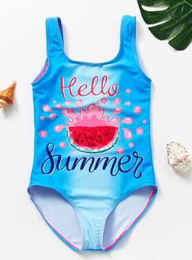 For 2~12Year Girls swimsuit One piece Girls Swimwear High qu