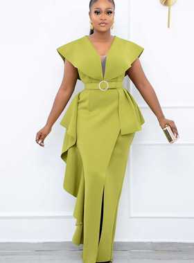 S-xxxl Plus-size Women's Flounces hips Wrap African skirt