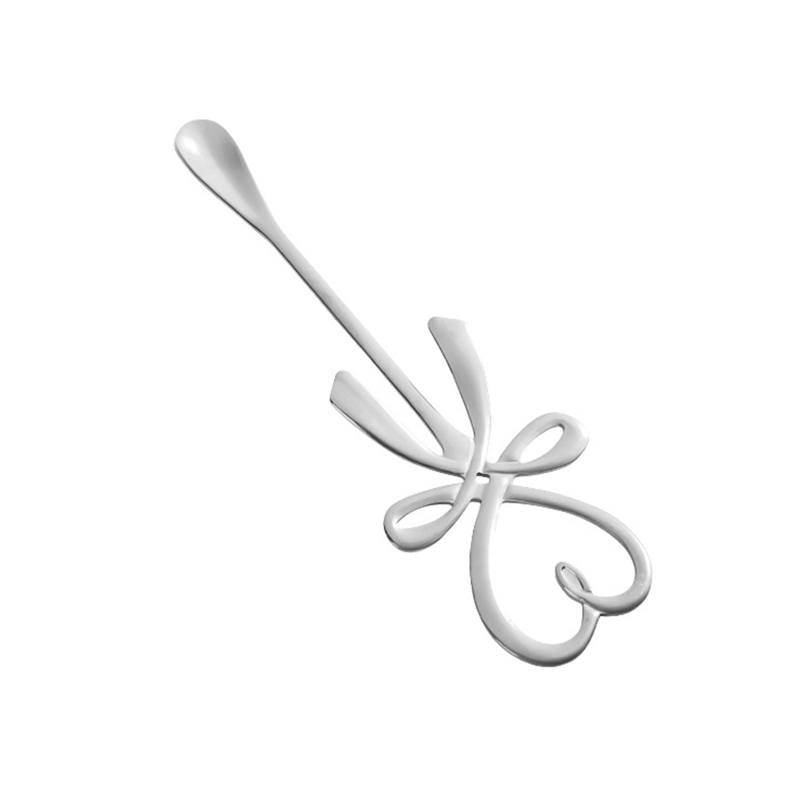 Heart Bowknot Coffee Stirring Spoons Stainless Steel Dessert - 图0