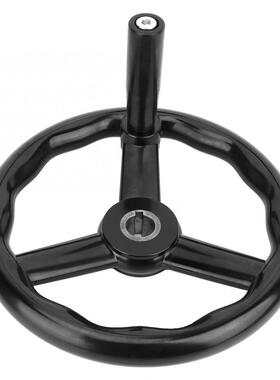 250x25mm Black Anti-slip 3 Spoked Lathe Handwheel with Handl