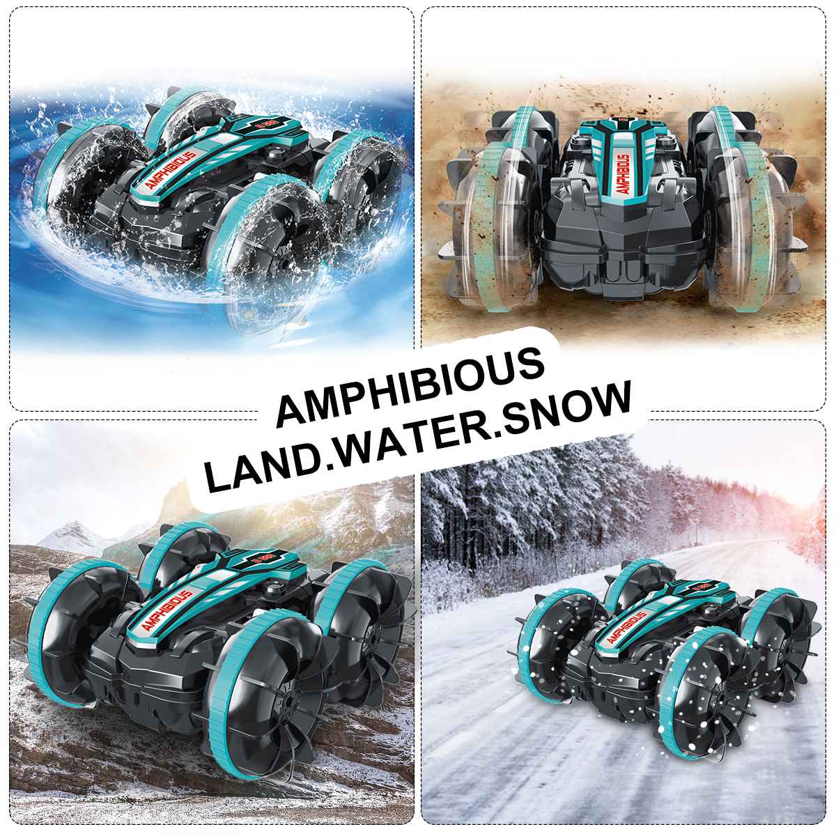 4Wd RC Car Toys Amphibious Vehicle Boat Remote Control Drift-图0