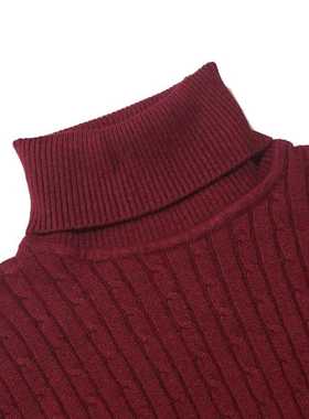 Men Pullover Top Winter Turtle Neck Long Sleeve Thick Warm S