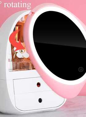 Egg Shape LED Light Desktop Organizer HD Mirror Makeup Organ