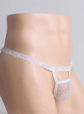 Men’s Sissy Lingerie Sheer Mesh Lce Florl Gy Underwer