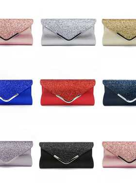 NoEnName 2019 Women's Glitter Shimmer Envelope Ladies Sequin