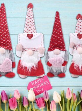 Valentine's Day Love Heart Envelope Faceless Doll Gnome Plu