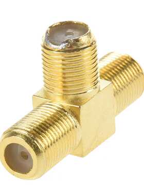 2pcs F Female to Two F female Jack Triple T RF Adapter Conne