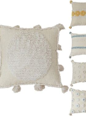 Tribal Boho Ethnic Tufted Throw Pillow Case Handwoven